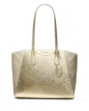 Michael Kors Taryn Large Dual Finish Tote In Gold