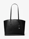 Michael Kors Taryn Large Leather Tote Bag In Black
