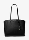 Michael Kors Taryn Large Leather Tote Bag In Black