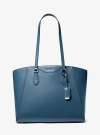 Michael Kors Taryn Large Leather Tote Bag In Blue