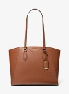 Michael Kors Taryn Large Leather Tote Bag In Brown