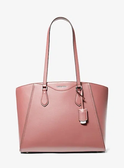 Michael Kors Taryn Large Leather Tote Bag In Pink
