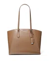 Michael Kors Taryn Large Leather Tote In Driftwood