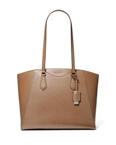 Michael Kors Taryn Large Leather Tote In Driftwood
