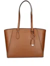 Michael Kors Taryn Large Leather Tote Bag In Brown