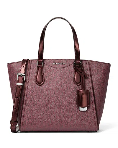 Michael Kors Taryn Small Convertible Crossbody Tote In Burgundy