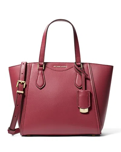 Michael Kors Taryn Small Convertible Crossbody Tote In Deep Red