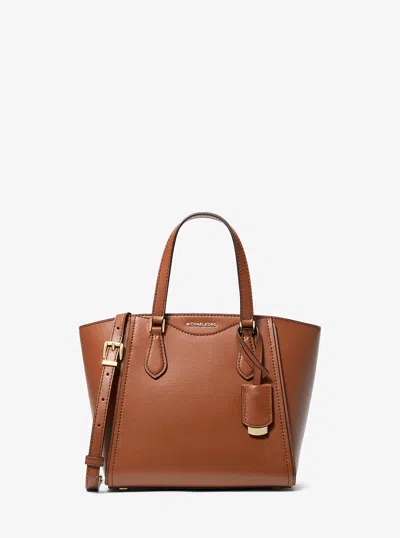 Michael Kors Taryn Small Leather Convertible Crossbody Bag In Brown