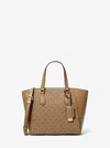 Michael Kors Taryn Small Signature Logo And Leather Convertible Crossbody Bag In Multi