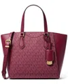 Michael Kors Taryn Small Signature Logo And Leather Convertible Crossbody Bag In Purple
