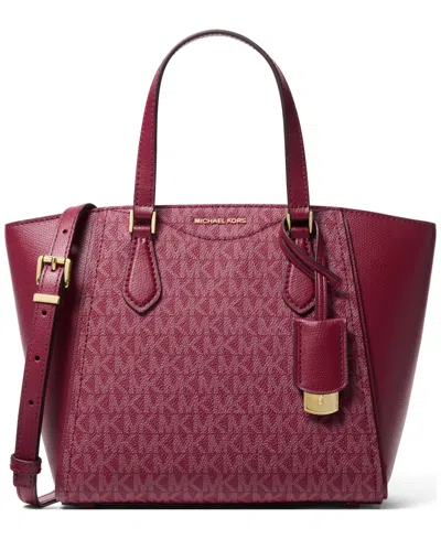 Michael Kors Taryn Small Signature Logo And Leather Convertible Crossbody Bag In Purple
