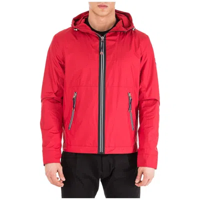 Michael Kors Tech Hooded Zip Jacket In Red
