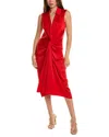 Michael Kors Collection Techno Charm Midi Dress In Red