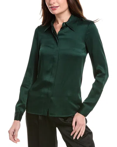 Michael Kors Collection Techno Charmeuse Hansen Shirt In Green