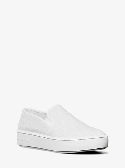 Michael Kors Teddi Signature Logo Slip-on Sneaker In White