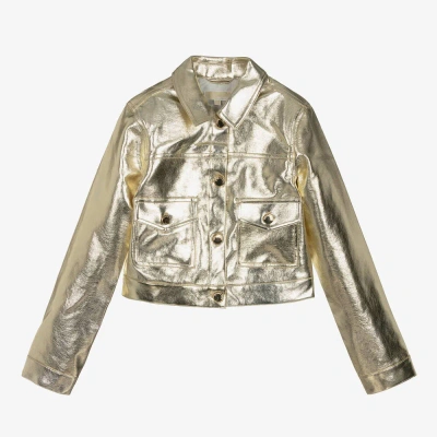 Michael Kors Teen Girls Gold Faux Leather Jacket