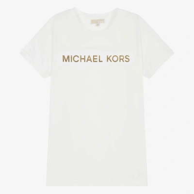 Michael Kors Teen Girls Ivory Cotton T-shirt