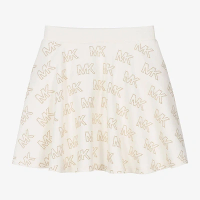 Michael Kors Teen Girls Ivory Studded Jersey Skirt