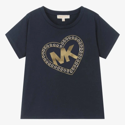 Michael Kors Teen Girls Navy Blue Heart T-shirt