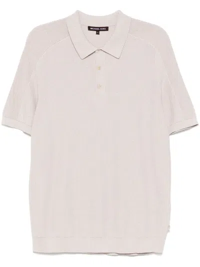 Michael Kors Texture Mouline Polo Shirt In Neutrals