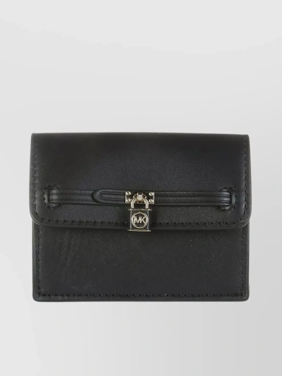 Michael Kors Textured Cardholder With A Refined Finish In Black