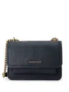 Michael Kors Textured Cow Leather Shoulder Bag In Black