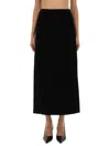 Michael Kors Textured Crepe Maxi Skirt In Black