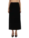 Michael Kors Textured Crepe Maxi Skirt In Black