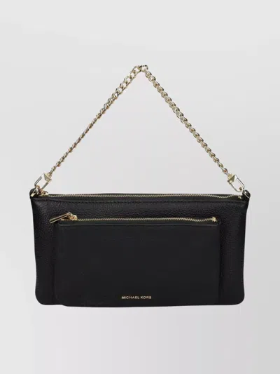 Michael Kors Textured Crossbody Bag Chain Strap In Black