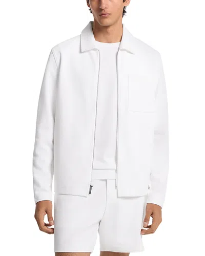 Michael Kors Textured Double Knit Shirt Jacket In White