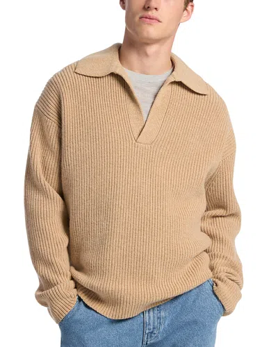 Michael Kors Textured Johnny Collar Sweater In Neutral