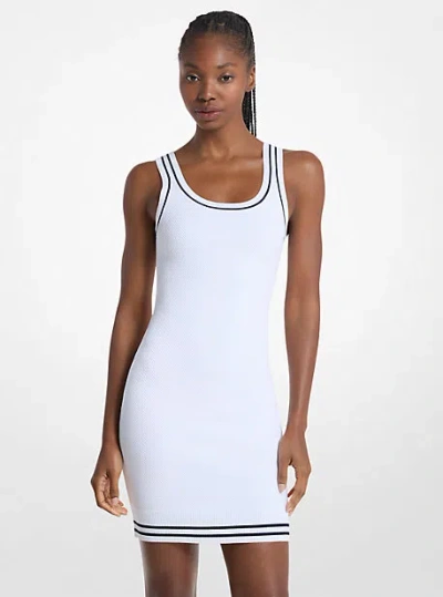 Michael Kors Textured Knit Mini Dress In White