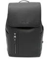 Michael Kors Textured Leather Backpack With Flap Closure