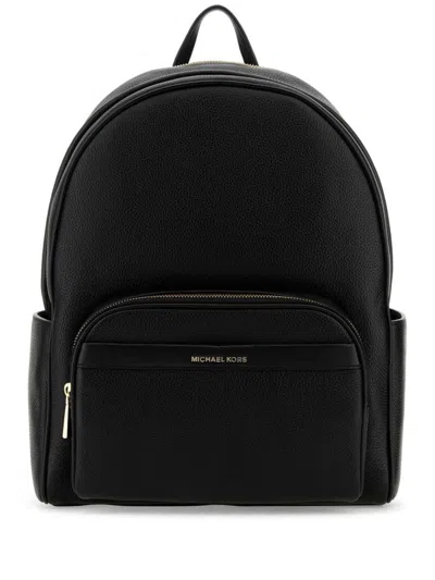 Michael Kors Textured Leather Backpack With Gold Accents In Black