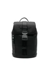 Michael Kors Textured Leather Backpack With Metallic Buckle Closure