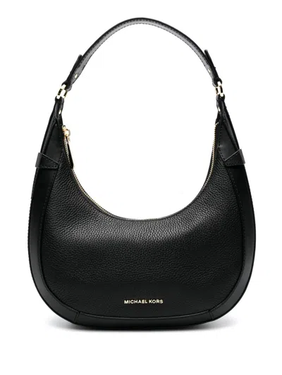 Michael Kors Textured Leather Shoulder Bag In Black
