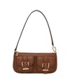Michael Kors Textured Leather Shoulder Bag With Golden Accents