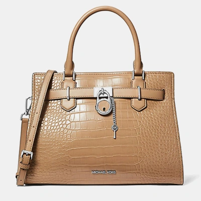 Pre-owned Michael Kors Textured Leather Tote Bag In Brown