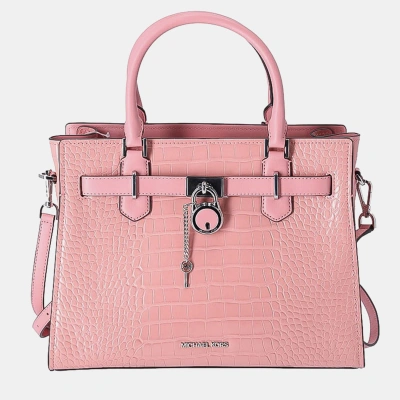 Pre-owned Michael Kors Textured Leather Tote Bag In Pink