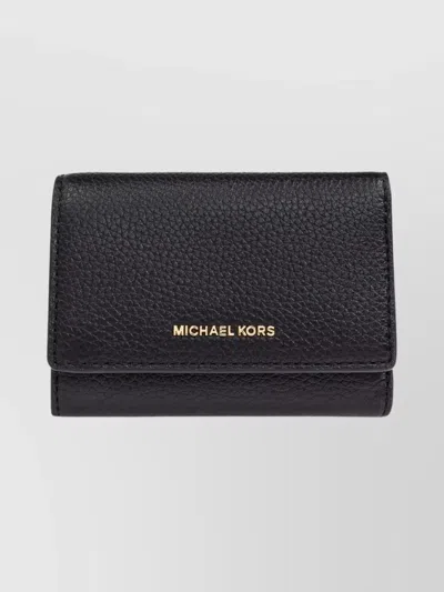 Michael Kors Textured Leather Wallet And Cardholder In Gray