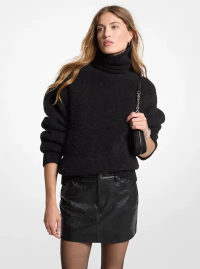Michael Kors Textured Miniskirt In Black