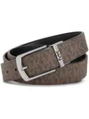 Michael Kors Textured Multicolour Belt With Metallic Buckle In Brown