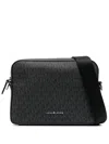 Michael Kors Textured Pvc Messenger Bag In Black