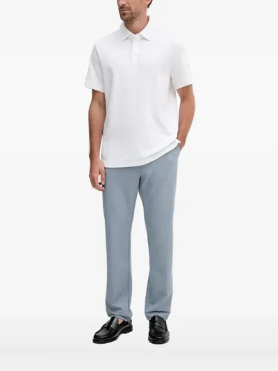 Michael Kors Textured Short-sleeve Polo Shirt In White