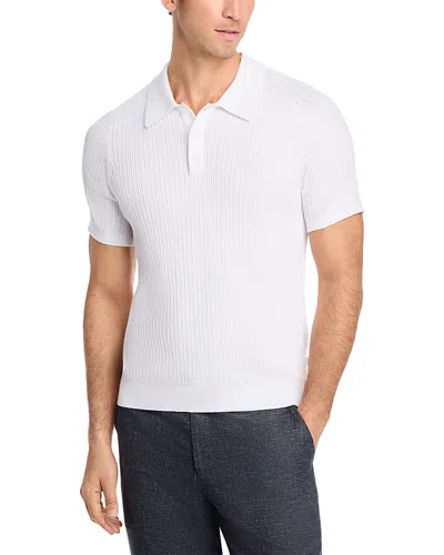 Michael Kors Textured Stitch Polo Shirt In White