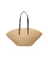 Michael Kors Textured Straw Shopper With Leather Handles