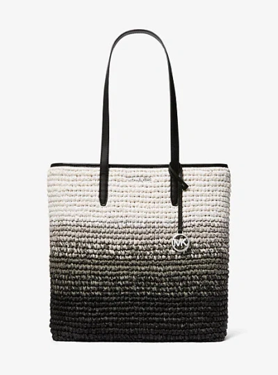Michael Kors The Michael Large Ombré Straw Tote Bag In Black