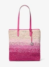 Michael Kors The Michael Large Ombré Straw Tote Bag In Pink