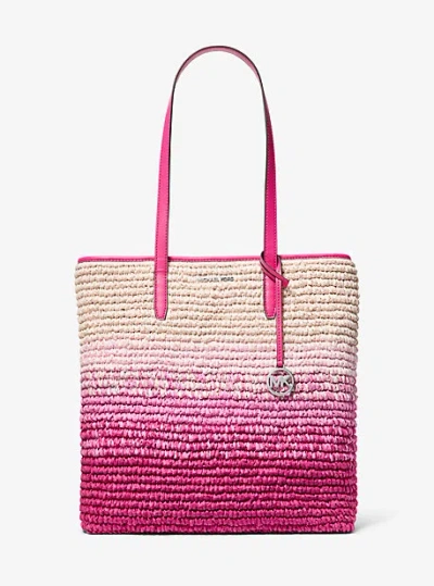 Michael Kors The Michael Large Ombré Straw Tote Bag In Pink