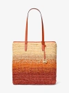 Michael Kors The Michael Ombré Straw Tote Bag In Red